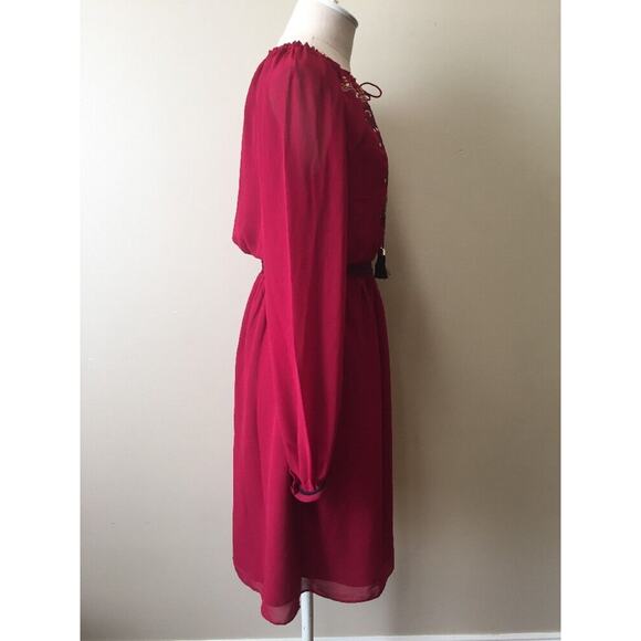 Altuzarra X Target Women's Red Ruby Gold Sequins Stitching Blouson Dress 4 - Picture 4 of 9